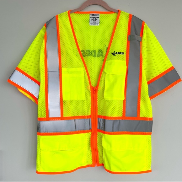 ML KISHIGO High Visibility 6 Pocket Contrast Mesh Vest Workwear - Picture 1 of 16